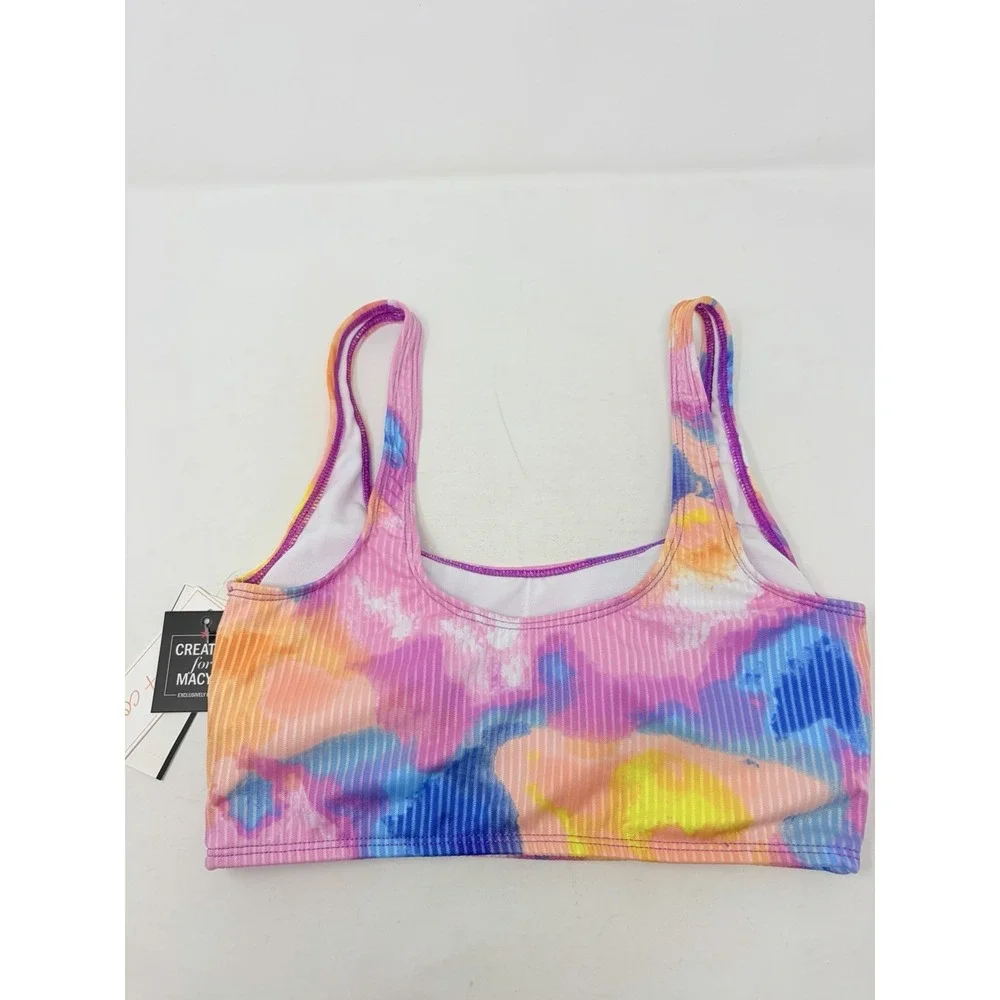 Salt + Cove Juniors Size Small Tie-Dyed Bralette Bikini Top in Multi Color 2068